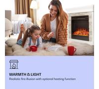 Nevis Peak Chimenea eléctrica 1800 W Función de calefacción 10-30 °C Mando a distancia Klarstein