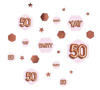 Neviti 773444 Glitz y Glamour edad 50 confeti mesa Scatters, Rosa/Oro rosa , color/modelo surtido