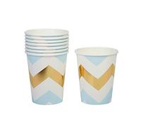 Neviti CSC Imports Juego de Obras - Taza, diseño de Rayas, Color Azul, Pack de 8