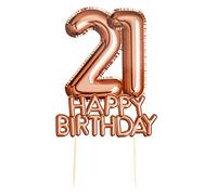 Neviti- Glitz & Glamour-Cake Topper-Rose Gold-Age 21 Figura para tartas (773543) , color/modelo surtido