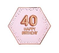 Neviti- Glitz & Glamour-Plate-Large-Pink & Rose Gold-Age 40 Papel (773215) , color/modelo surtido