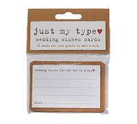 Neviti Just My Type-Tarjetas de felicitación de Boda, Papel, marrón, 9 x 6 x 0.1 cm, 25 Pack
