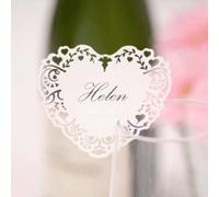 Neviti Vintage Romance-Tarjeta de Cristal Cortada con láser, Papel, Blanco, 7.0 x 6.0 x 0.1 cm, 10 Pack