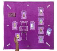 Nevkha Tarot Divination Age 8+, paño de lectura de tarjetas de mesa, terciopelo morado con patrón de cruz celta y alfombrilla de péndulo, grande, 27 x 27 pulgadas
