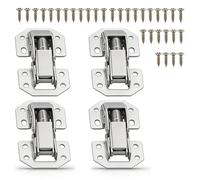 Nevoluxer Bisagras para puerta de armario (4 unidades, 77 x 32 mm, bisagras ocultas de 90 grados, con 80 tornillos para puertas de cocina y muebles, estables y duraderas) (STANDARD, individuo, 4)