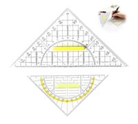 Nevoluxer Escuadra Escolar Triángulos Geométricos Precisa Antideslizante Geometría Triangular Transparente Regla Graduada Resistente Para Matemáticas y Dibujo Técnico