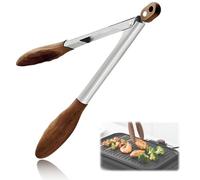 Nevoluxer Pinzas de cocina para cocinar con puntas de madera de nogal - Pince en Bois Ergonomique, Idéale pour la Préparation Alimentaire et la Cuisson,Pince Bois pour Cuisine