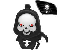 NevPuose Ambientador con clips de ventilación de calavera, divertido difusor de perfume de terror, clip de salida de aire difusor de coche, decoraciones de Halloween, accesorios interiores para