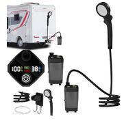 NevPuose Ducha de camping - Ducha de playa recargable con pantalla LED - 3 modos de pulverización, bomba impermeable para mochileros, playa, , senderismo, baño de mascotas, lavado de coche