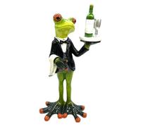 NevPuose Estatua creativa de rana - Figura de resina de baño con accesorio para cepillo de dientes, modelo de rana encantadora | Miniatura decorativa de animal para fregadero de tocador, escritorio