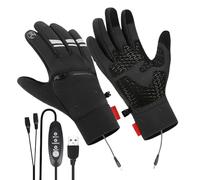 NevPuose Guantes calefactores eléctricos impermeables reutilizables para pantalla táctil, guantes portátiles USB, para invierno, camping, fútbol, golf, trabajo, motocicleta, al aire libre, oficina