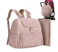NevPuose Mochila De Pañales | Mochila Para Pañales,Organizador Impermeable Con Cambiador Y Correas Para Cochecito Para Mamá Y Niños De Viaje Para Maternidad, Un, riferimento alla descrizione