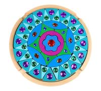 NevPuose Rainbow Gem Blocks - Wooden Pattern Stacking, Sparkling Educational Building Blocks, Early Learning Development Tool | Creative Cognitive Skill Building Set For Children Preschool Playroom