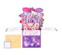 NevPuose Tarjetas para el Día de la Madre - Romántico Diseño Floral 3D con Sobre Escrito a Mano - Tarjeta para Mamá,para Esposa, Hija, Hermana, Amiga, Abuela