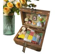 NevPuose Tiny House Kit, Kit de casa en miniatura | Kits de casa en miniatura para adultos | Animales en cajas de diseño de juguetes de colector artesanales, decoración de paisaje de madera hecha a