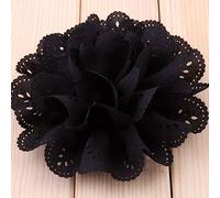 NevStp 5 Piezas/Lote 4quot; Accesorios de Flores de Gasa de Tela Artificial Suave de 20 Colores para, Negro