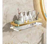 NevStp Estante de baño Estante de ducha Estante de almacenamiento de aluminio Espacio Estante de almacenamiento de acrílico montado en la pared Espejo frontal Organizador de productos cosméticos