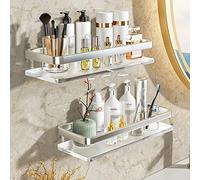 NevStp Estante de Baño Moderno, 1 Estante Flotante de Acrílico Transparente, Montaje en Pared sin Taladrar, Maximiza Espacio de Almacenamiento, Ideal para Baño, Cocina y Balcón