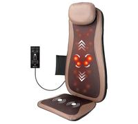 NEVVUE Masajeador Cervical y Espalda, 3D Masajeador Lumbar | Con calor, masaje shiatsu de espalda, 3 niveles de intensidad, vibración para las caderas, timer, para usar en casa, oficina