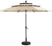 New 10 Ft 3 Tier Patio Umbrella Outdoor Table Umbrella with 8 Sturdy Ribs Garden Shade Umbrella Market Umbrella with Ven