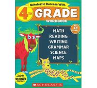 NEW 2018 Edition Scholastic - 4th Grade Workbook with Motivational Stickers
