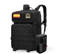 New 2025. Mochila Táctica 45L KIT Completo: Mochila y Bolsa Tactica accesoria Incluida. Sistema Molle. Gran capacidad, Para emergencias. Impermeable. Supervivencia, Senderismo, Viajes. Resistente.