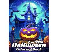 New 2026 Halloween Coloring Book: Large Print Halloween Coloring Book For Adults And Seniors With Skulls, Spooky Cats, and Witches Halloween Designs.