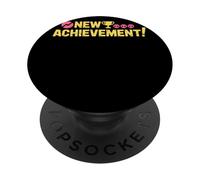 New Achievement! Letras Amarillas Logro Fan Videojuegos PopSockets PopGrip Adhesivo
