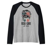 New American Woman Proud USA Girl 2026 Citizenship Camiseta Manga Raglan