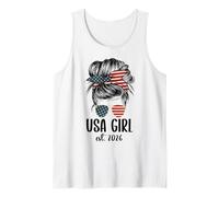 New American Woman Proud USA Girl 2026 Citizenship Camiseta sin Mangas