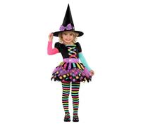 New Amscan - Disfraz de bruja para niñas, perfecto para fiestas y Halloween, multicolor