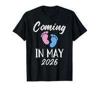 New Baby Coming In May 2026 Funny Baby Shower Boy Girl Camiseta