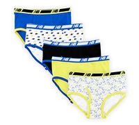 New Balance Boy's Briefs, Cotton Underwear 5-Pack, Hi-Lite/Sports Ball/Logo BG/Team Royal/Black, Medium