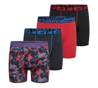 New Balance Boys' Performance Boxer Briefs (4 Pack) Bañadores Ajustados para Hombre, Team Red Thunderbolt Camo/Blue Graphite/Team Red/Black, 16-18 años (Pack de 4) para Niños