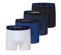 New Balance Boy's Performance Boxer Briefs 4-Pack, Black/Team Royal/White/Magnet Print, X-Large