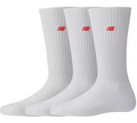 New Balance - Calcetines Patch Logo Crew (3 Pares), Unisex, White, S [34 - 38]