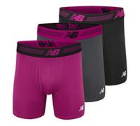 New Balance Calzoncillos Tipo bóxer para Hombre, 15,24 cm, bragueta Frontal con Bolsa, Paquete de 3, Negro/Orca/Mulberry, XL