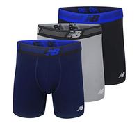 New Balance Calzoncillos Tipo bóxer para Hombre de 6 Pulgadas, bragueta Frontal con Bolsa, Paquete de 3, Negro/Acero/Pigmento, Talla L, Negro/Acero/Pigmento, L