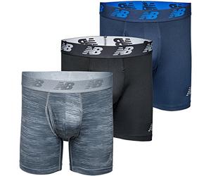 New Balance Calzoncillos Tipo bóxer para Hombre de 6 Pulgadas, bragueta Frontal con Bolsa, Paquete de 3, Negro/Pigmento/Grano de Madera de Acero, Talla XXL, Negro/Pigmento/Grano de Madera de Acero,