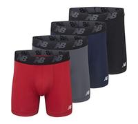 New Balance Calzoncillos Tipo bóxer sin bragueta para Hombre de 5 Pulgadas (Paquete de 4), Pigmento/Rojo/Plomo/Negro, Talla XL