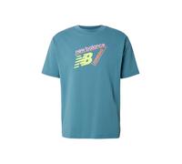new balance Camiseta 'Classic' azul cielo / amarillo neón / naranja / rosa claro XS EUR