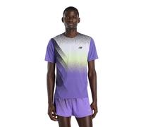 New Balance - Ropa para trail running - Race Day Ultra Light Printed T-Shirt Electric Purple - Talla S - Púrpura Púrpura S