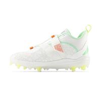 New Balance FuelCell Lindor V2 Comp - Tenis de béisbol unisex para adultos, Blanco Óptico/Libélula Neón/Jade Eléctrico, 11 Wide Women/9.5 Men