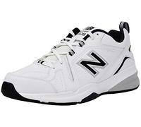 New Balance Men 608V5 Trainer Shoe, White/Black/Silver, 8 Wide