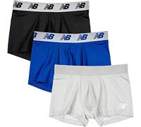 New Balance Men's 3" Boxer Brief No Fly, with Pouch, 3-Pack,Black/Team Royal/Concrete, Large (36"-38")