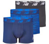 New Balance Men's 3" Boxer Brief No Fly, with Pouch, 3-Pack, Pigment/Pigment Woodgrain/Black, X-Large