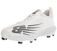 New Balance Men's 4040 V6 Metal Baseball Shoe, White/Black, 10.5