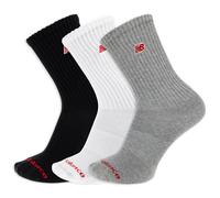 New Balance Men's and Women's Organic Cotton Crew Socks-3 Pairs-Arch Support Calcetines con Logo de Parche, Logotipo Negro Surtido, L Unisex Adulto