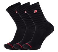 New Balance Men's and Women's Organic Cotton Crew Socks-3 Pairs-Arch Support Calcetines, Logotipo de Parche Negro, L Unisex Adulto