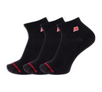 New Balance Men's and Women's Patch Logo Ankle Socks-3 Pairs-Cushioned Moisture Wicking Calcetines Tobilleros con Logotipo de Parche, Negro, L Unisex Adulto